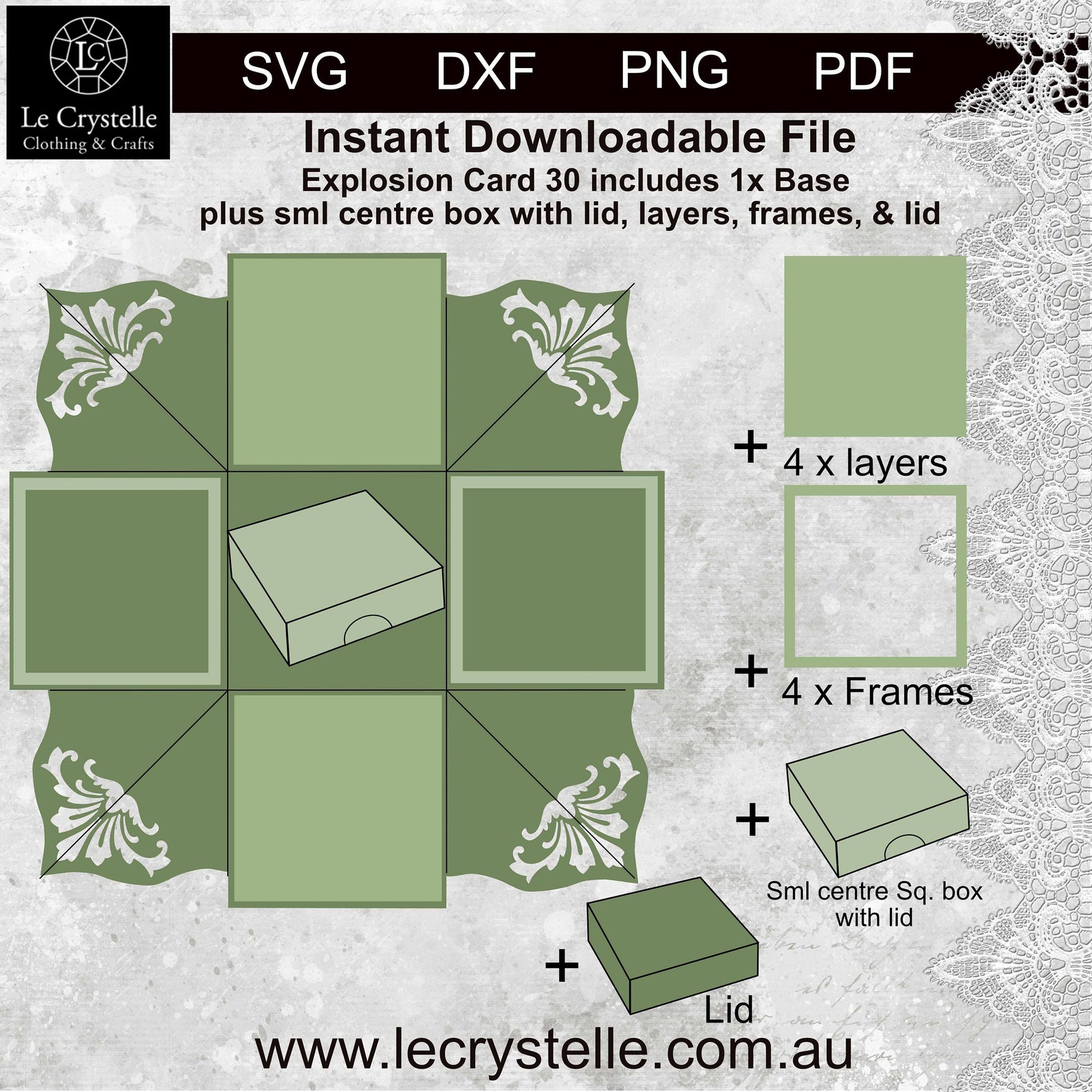 Explosion box svg 30/cut file/exploding card template/svg Etsy