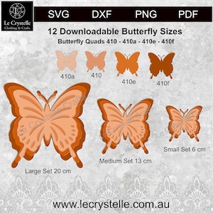 SVG cut file Butterfly/butterfly template/svg butterfly/butterfly la couches svg/butterfly pour cricut et silhouette -410 Quads