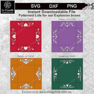 SVG explosion box LIDS/cut file 5000/exploding card lid template/svg cards/folding cards/layered card/cricut/silhouette/