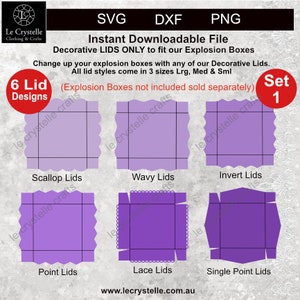 explosion box Decorative lids SVG /cut file/lid template/svg card lid/folding cards/layered card lid/cricut/silhouette/