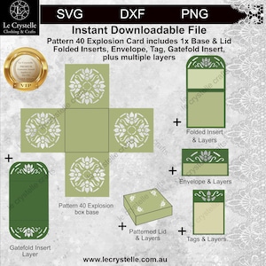 explosiedoos / exploderende geschenkdoos / gesneden bestand / exploderende sjabloon / kerstcadeaus / exploderend geschenk / gelaagde kaart / cricut / silhouet / patroon 40