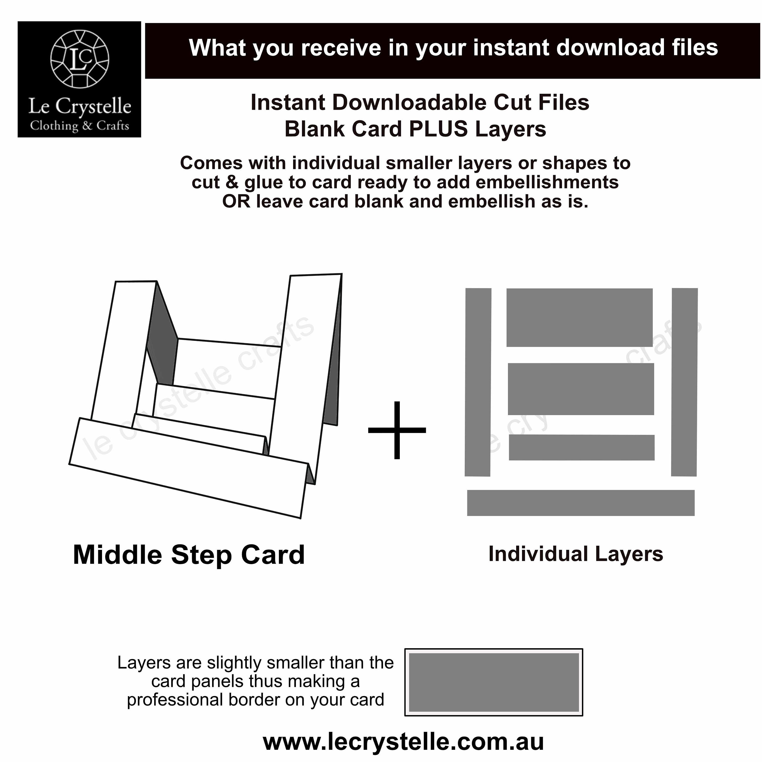 SVG Cut File Card/middle Step Card/step Card Template/svg Etsy