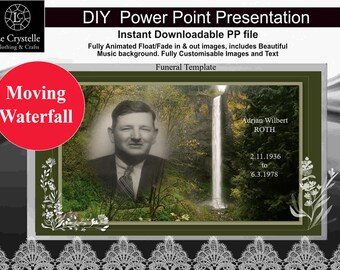 Funeral slide show Presentation Template/video/Power Point/Celebration of Life/Funeral Program/Slide Show/Animated./Waterfall One