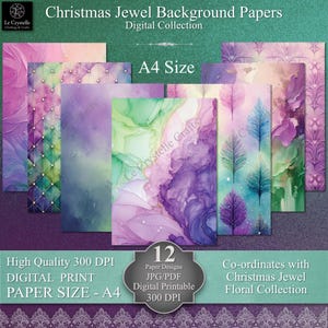 Digital Pattern Paper Background Christmas Jewel/A4/DIY background paper/ scrapbook paper/print home paper/digital paper/DIY christmas