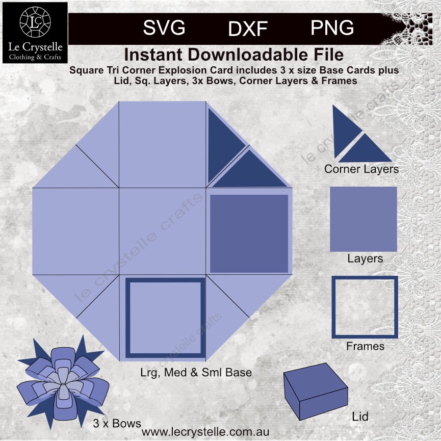 SVG Explosion Box/cut File/exploding Card Template/svg Cards/exploding ...