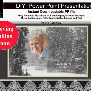 Funeral slideshow Presentation Template/video/Power Point/Celebration of Life/Funeral Program/Slide Show/Animated/Falling Snow 33 theme