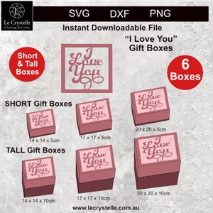 Square gift box /svg box cricut/box template/boxes svg /I love you gift/love you gift box /cricut/silhouette/square box svg/square box