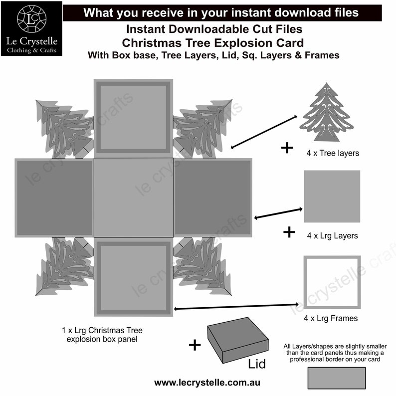 SVG Christmas Tree Explosion Box Cut File 10/exploding Card Template ...