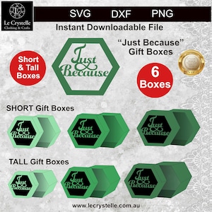 hexagonal gift box /File svg box cricut/hexagon box template /just because gift box /cricut/silhouette/hexagon box svg/hexagonal box