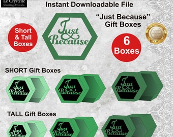 hexagonale Geschenkbox/Datei svg Box cricut/hexagon box template/just because gift box/cricut/silhouette/hexagon box svg/hexagonal box