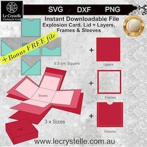 Explosion Box SVG /cut File/exploding Card Template/svg Cards/folding ...