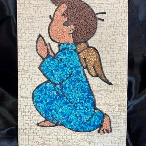 Mid Century Angel Gravel Art Wall Decor