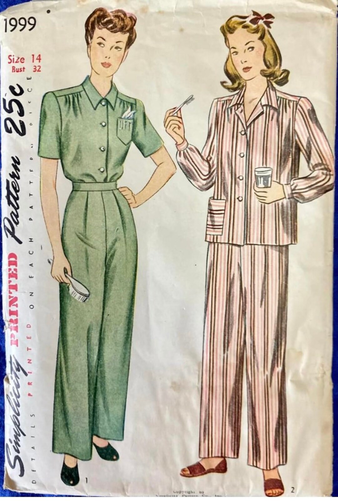 1947 Pajamas Pattern - Etsy