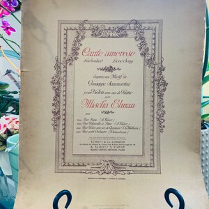 1901 Guiseppe Sammartini: &quot;Canto Amoroso (Love Song)&quot; für Violine und Klavier