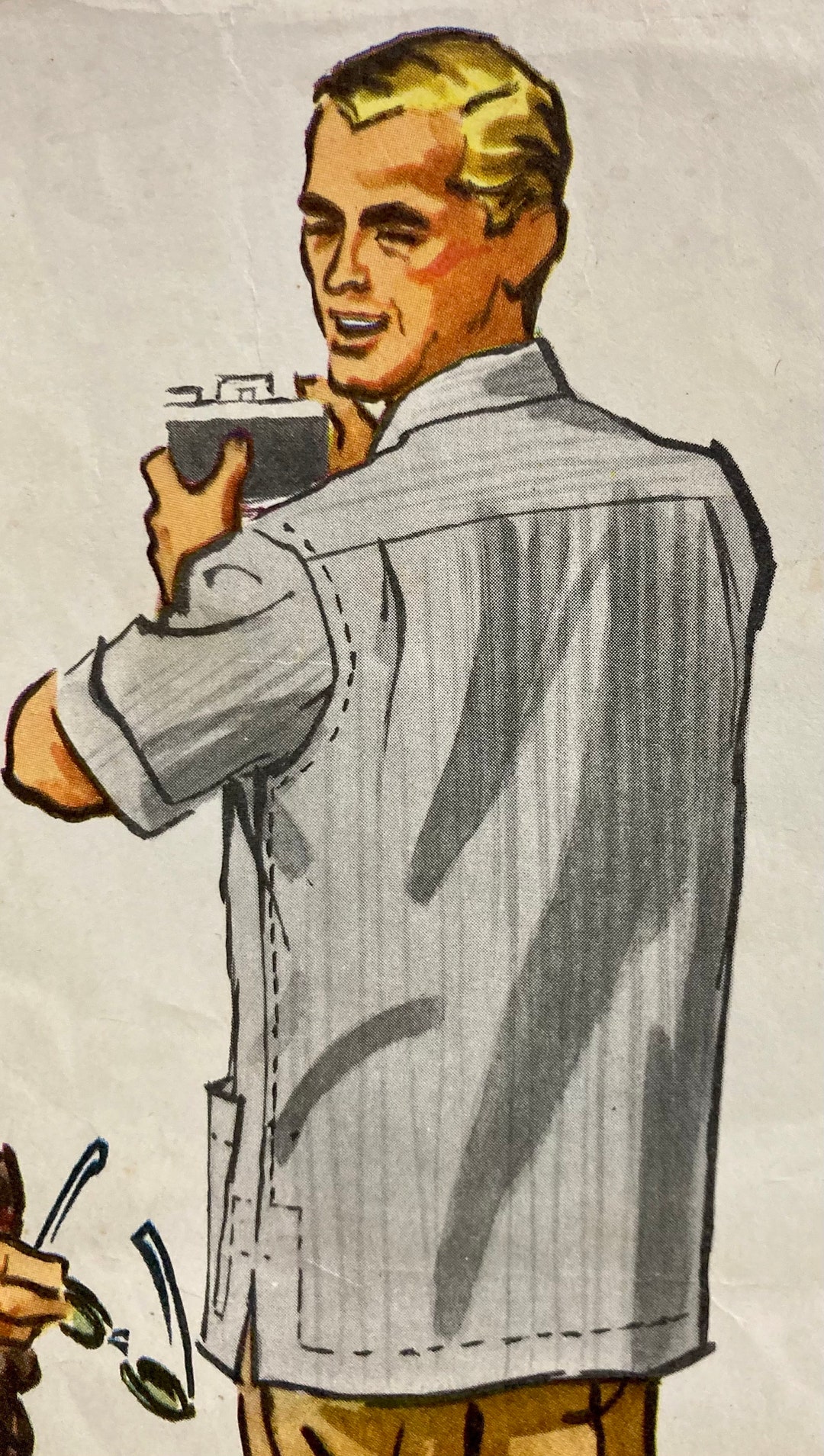 1950s Mens Shirt Pattern - Etsy