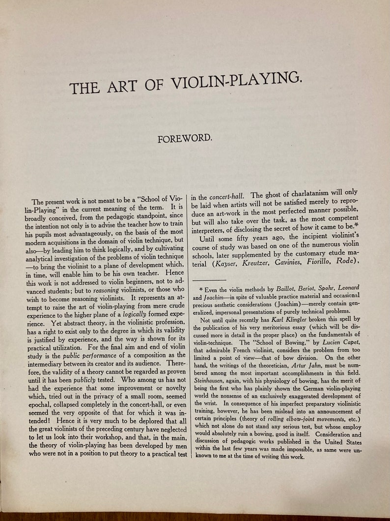 Vintage 1925 the Art of Violin Playing - Etsy
