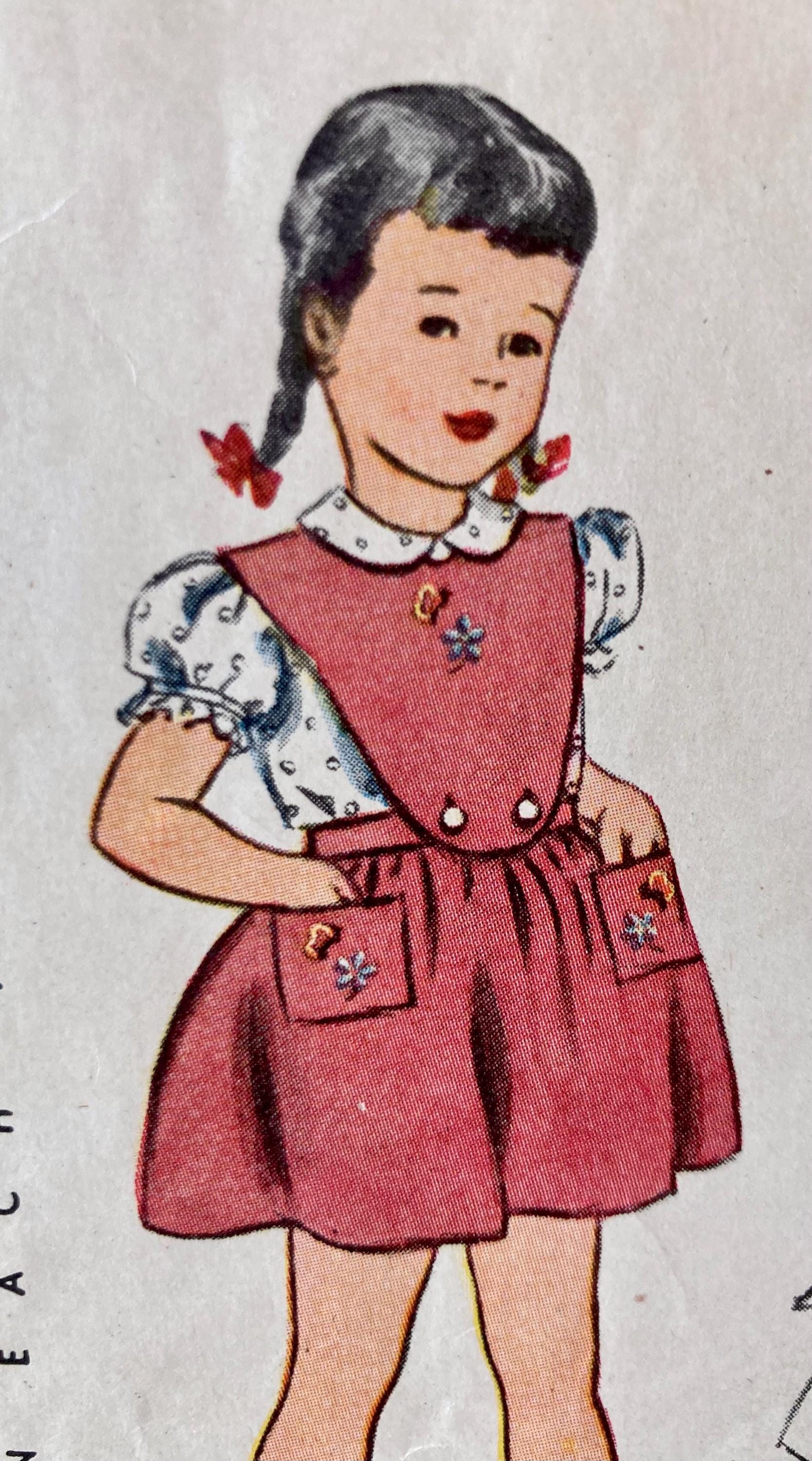 1940年代の子供用エプロンとブラウスのパターン - Etsy 日本