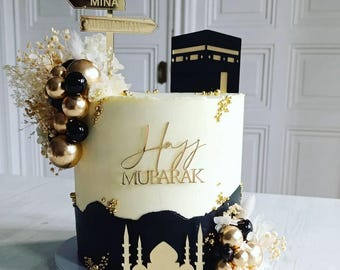 Caketopper Hajj Mubarak, Tortenaufsatz, Tortenaufstecker, Deko für Torte, handmade, DIY