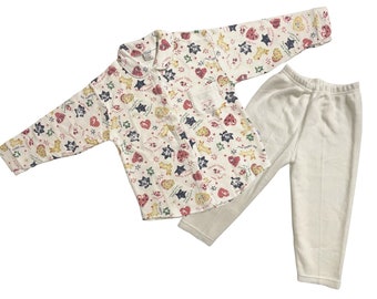 Pijama infantil de dos piezas de algodón para niña y niño