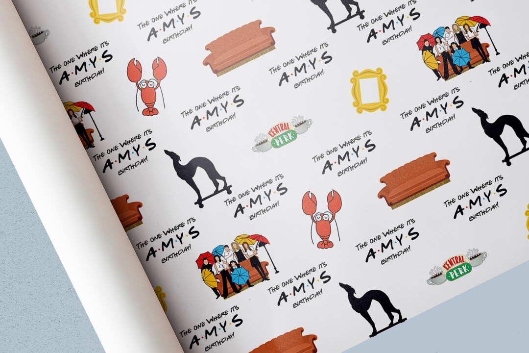 Personalised Friends Wrapping Paper Gift Wrap Happy Birthday Joey Rachel Ross Monica Phoebe