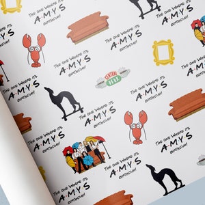 Personalised Friends Wrapping Paper | Gift Wrap | Happy Birthday | Joey | Rachel | Ross | Monica | Phoebe | Chandler | The One Where ...
