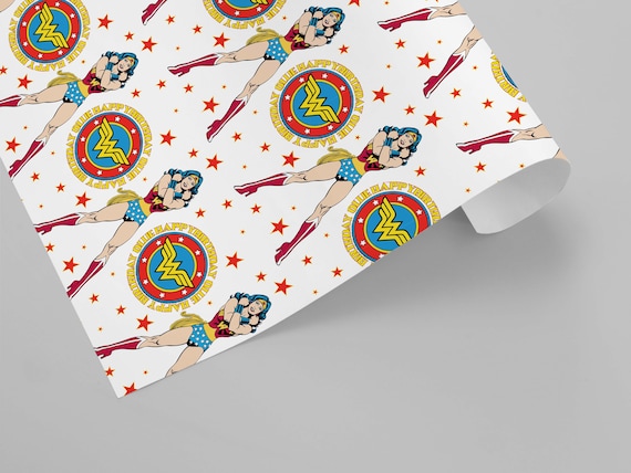 Personalised Wonder Woman Wrapping Paper Gift Wrap Customised