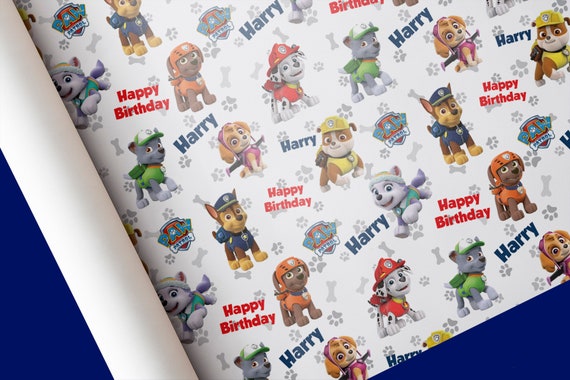 Personalised Paw Patrol Wrapping Paper Gift Wrap | Etsy
