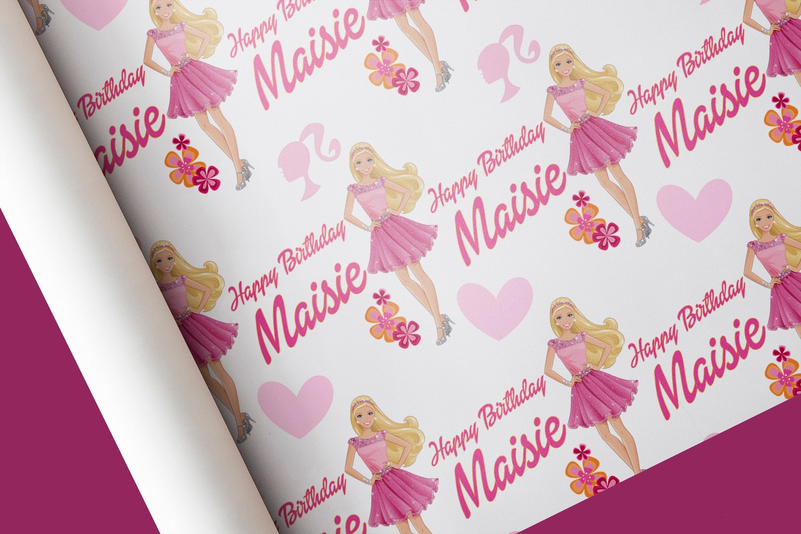 Personalised Barbie Wrapping Paper Gift Wrap Customised Etsy