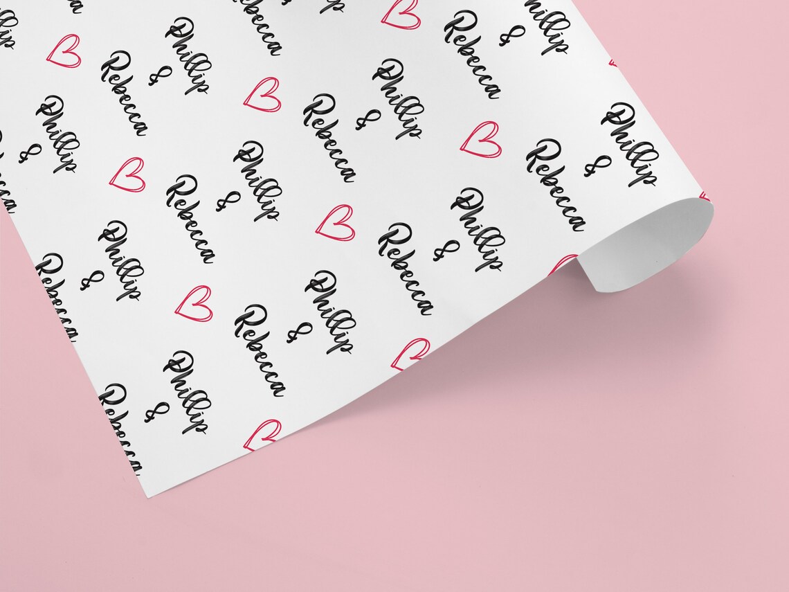Personalised Wedding Wrapping Paper Gift Wrap Customised Etsy