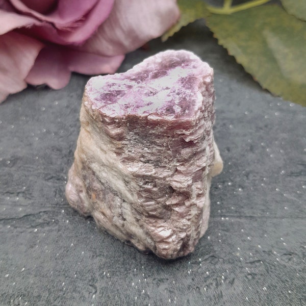 Natural Lepidolite Mica with Albite - Lepidolite Book - Lepidolite Slice