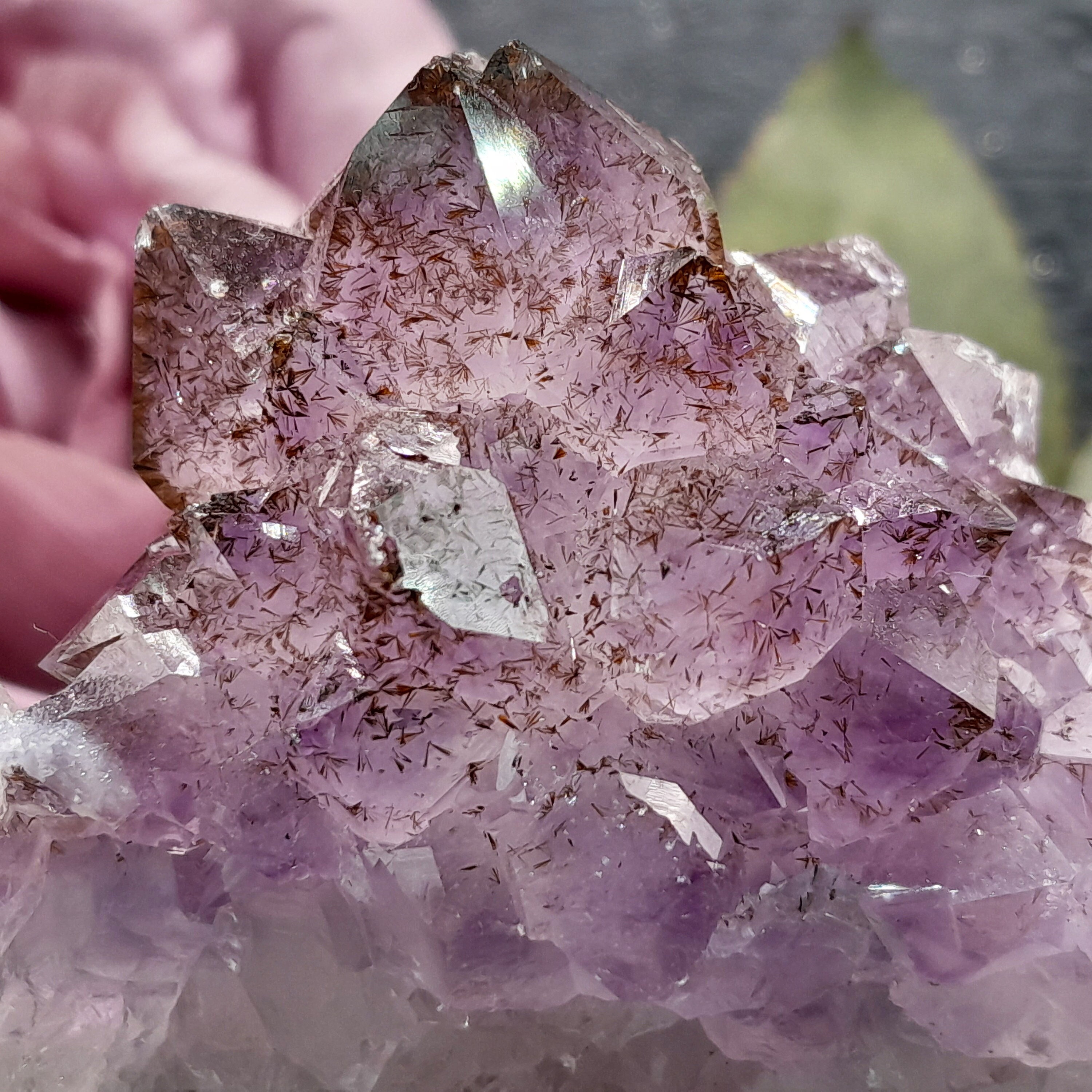 Amethyst Cluster with Iron Inclusions