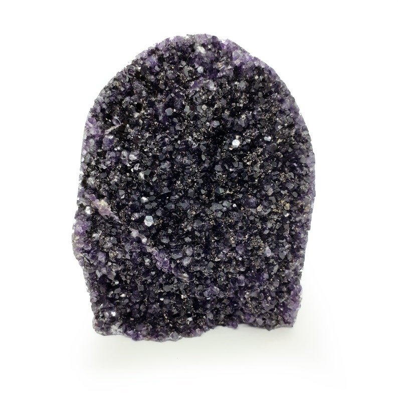 Uruguayan Dark Purple Druzy Amethyst Freestanding Cut Base Crystal Cluster
