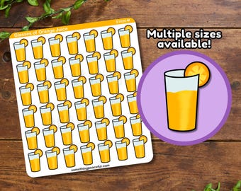 Orange Juice Sticker Sheet - Multiple Sizes, Matte, Glossy, or Clear