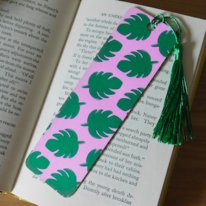 Monstera Bookmark - Optional Tassel, Choose Your Tassel Color!