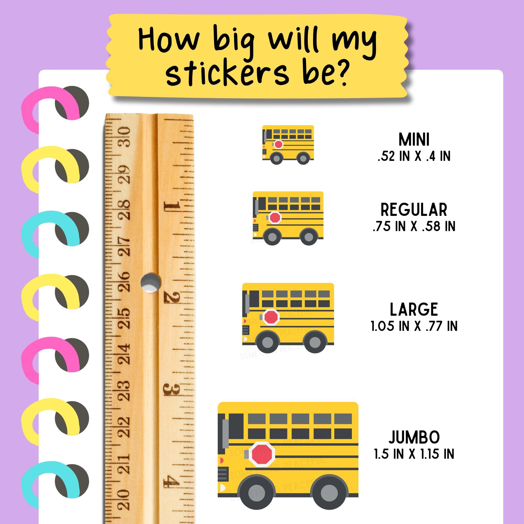 School Bus Sticker Sheet - Multiple Sizes, Matte, Glossy, or Clear - Etsy