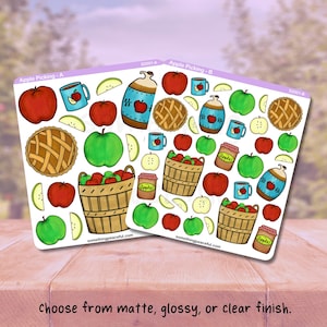 Apple Picking Stickers - Multiple Sizes, Matte, Glossy, or Clear