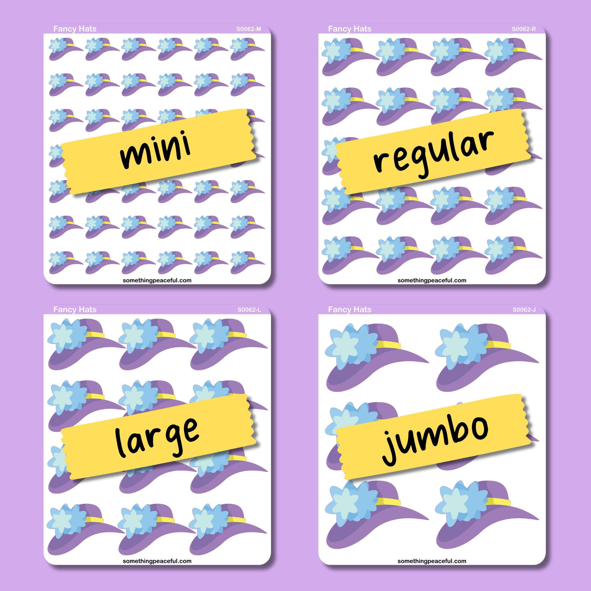 Fancy Hats Sticker Sheet - Multiple Sizes, Matte, Glossy, or Clear - Etsy