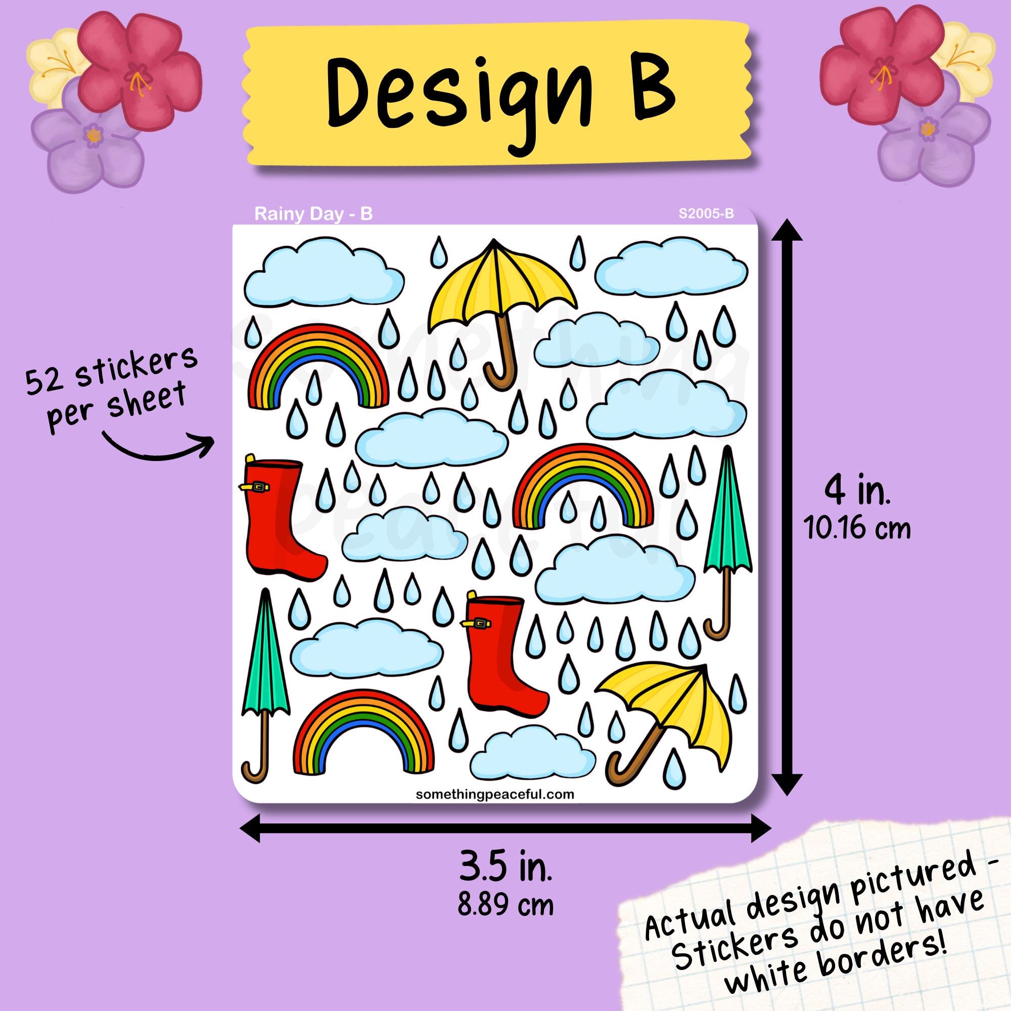 Rainy Day Sticker Sheet - Multiple Sizes, Matte, Glossy, or Clear - Etsy