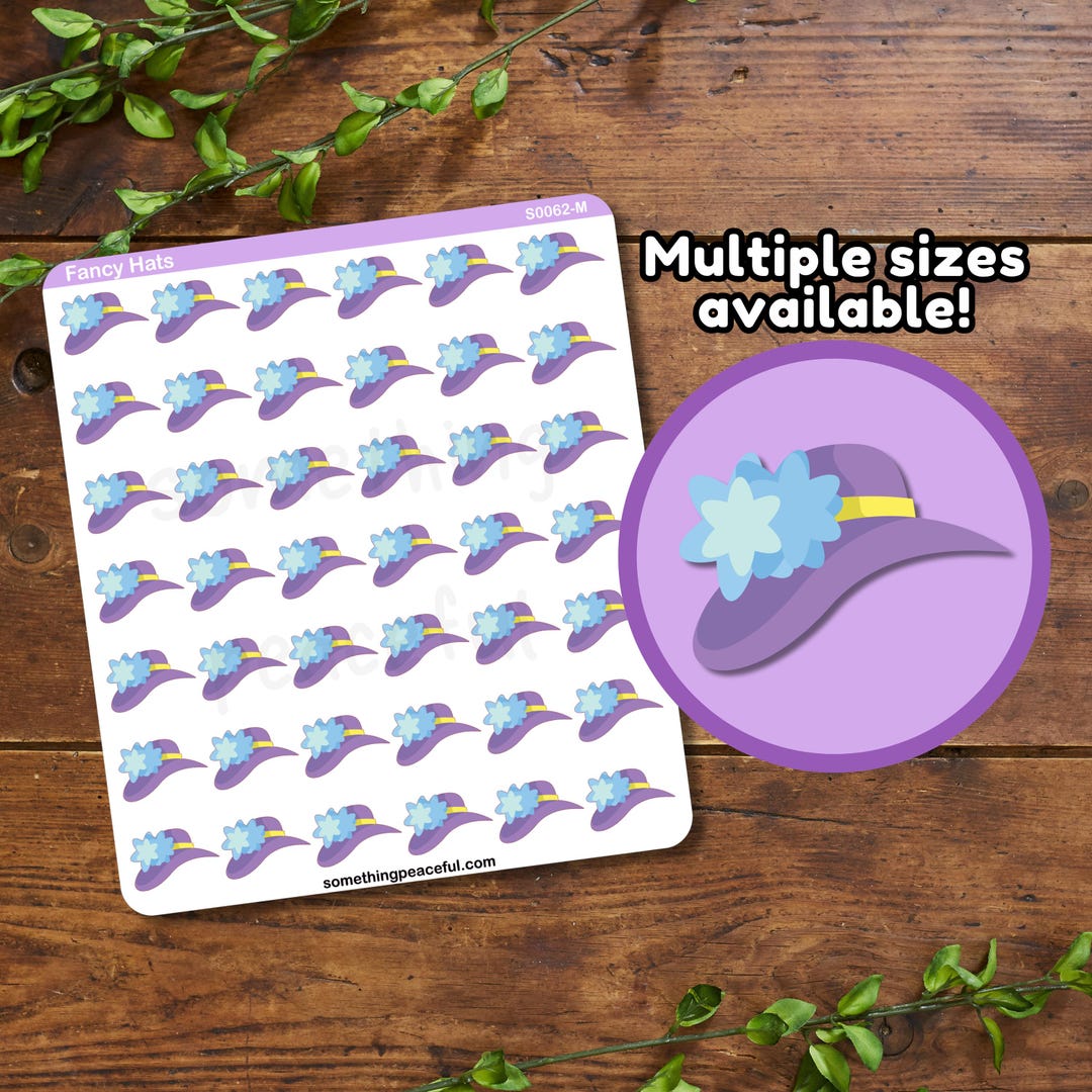 Fancy Hats Sticker Sheet - Multiple Sizes, Matte, Glossy, or Clear - Etsy