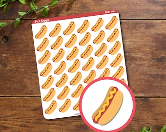 Hot Dog Sticker Sheet - Multiple Sizes, Matte, Glossy, or Clear
