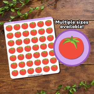 Tomato Sticker Sheet - Multiple Sizes, Matte, Glossy, or Clear