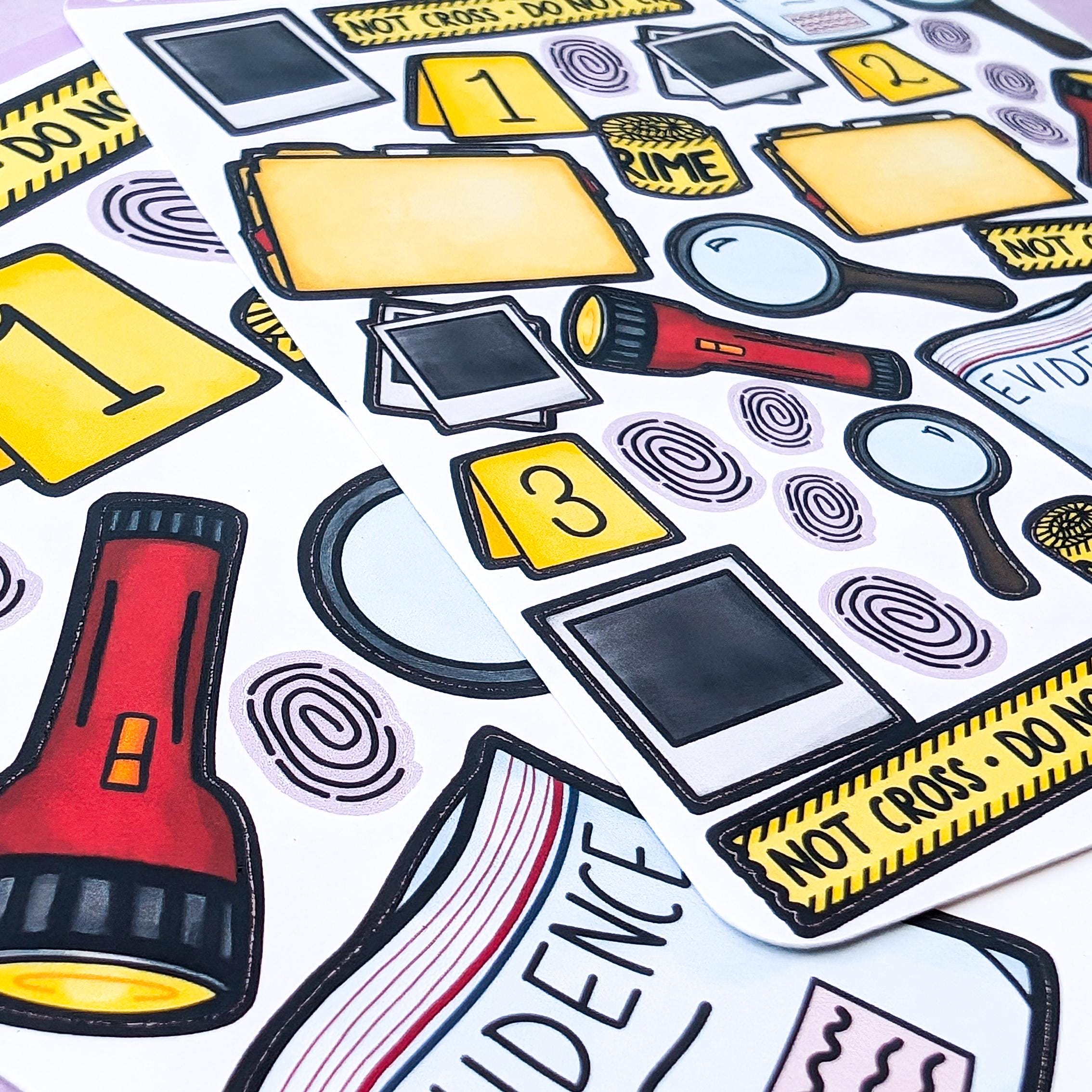 Suspects Stickers Crime Scene Detective Stickers - Multiple Sizes, Matte, Glossy, or ...