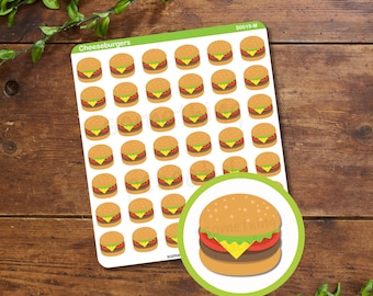 Cheeseburger Sticker Sheet - Multiple Sizes, Matte, Glossy, or Clear