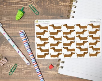 Emoji Dachshund - Multiple Sizes, Matte or Glossy - Weenie Dogs For Planning, Kids Crafts, Journaling, Card Making, Gifts, Pen Pals, Pets