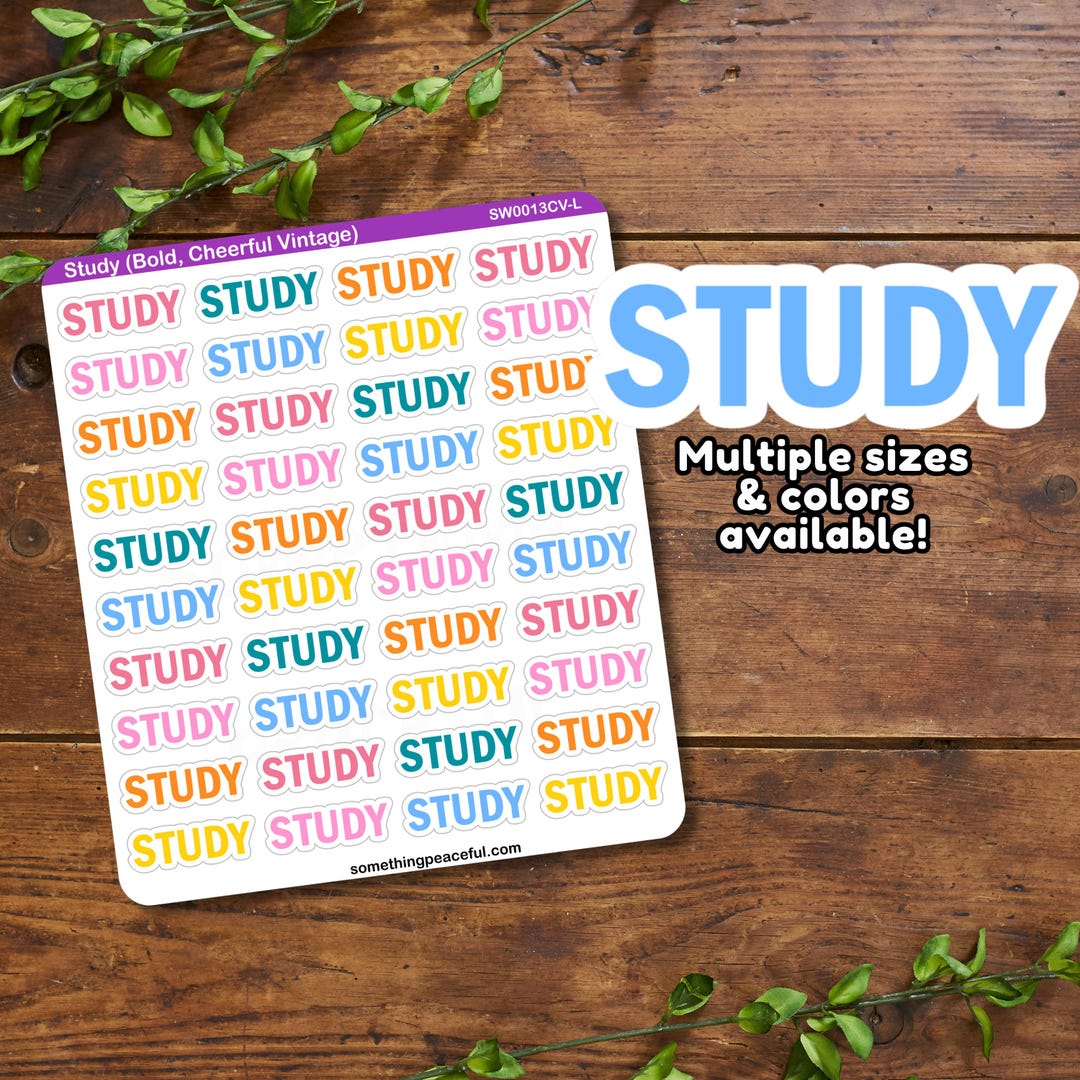 Study Pressure Sticker Study Planner Stickers – Bold Text, Functional Stickers - Etsy