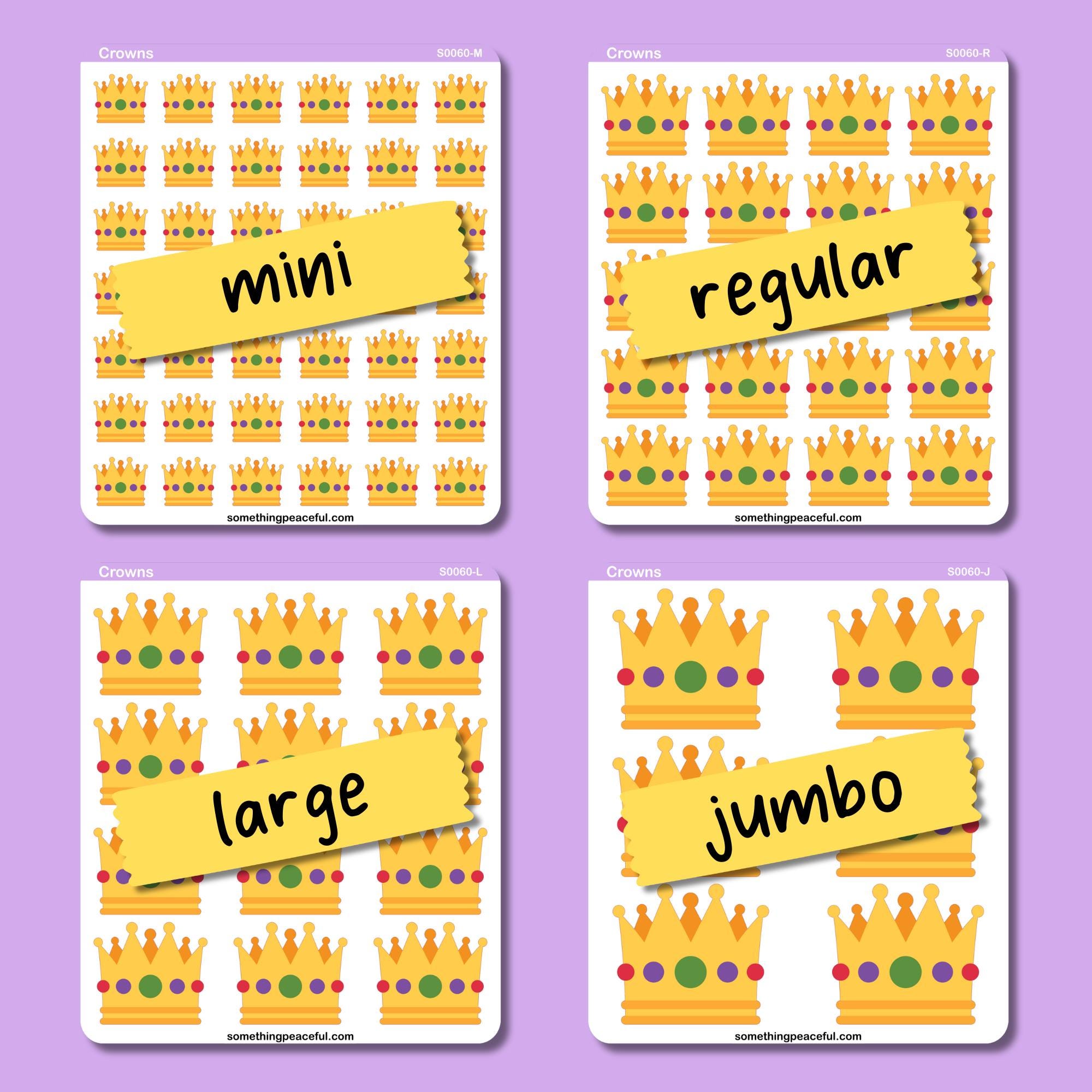 Many Crown Sticker Crowns Sticker Sheet - Multiple Sizes, Matte, Glossy, or Clear - Etsy
