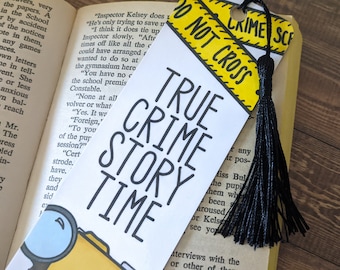 True Crime Bookmark - Optional Tassel, Choose Your Tassel Color!