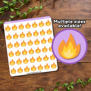 Flame Sticker Sheet - Multiple Sizes, Matte, Glossy, or Clear
