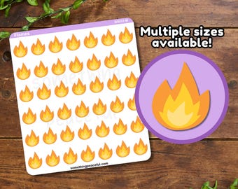 Flame Sticker Sheet - Multiple Sizes, Matte, Glossy, or Clear