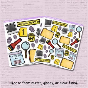 Crime Scene Detective Stickers - Multiple Sizes, Matte, Glossy, or Clear